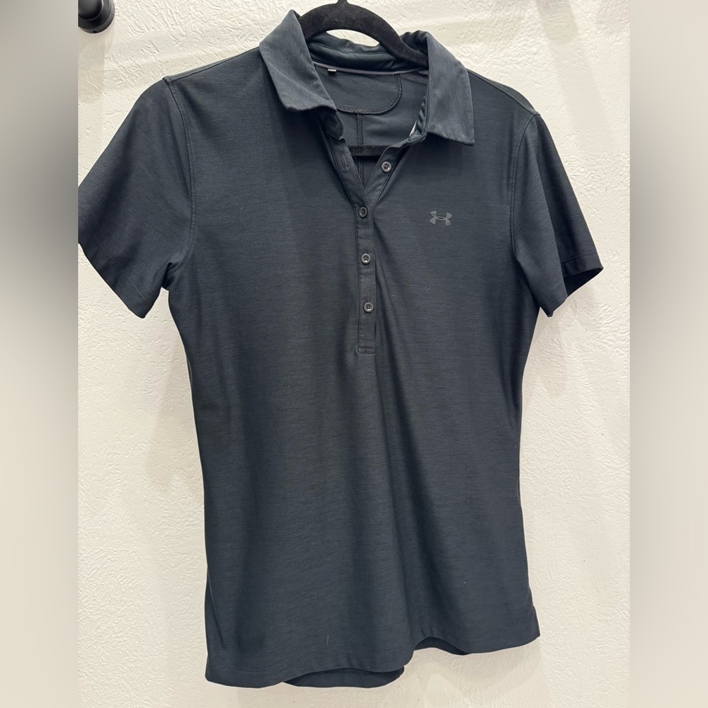 Under Armour Women's Black Polo Short Sleeve Top